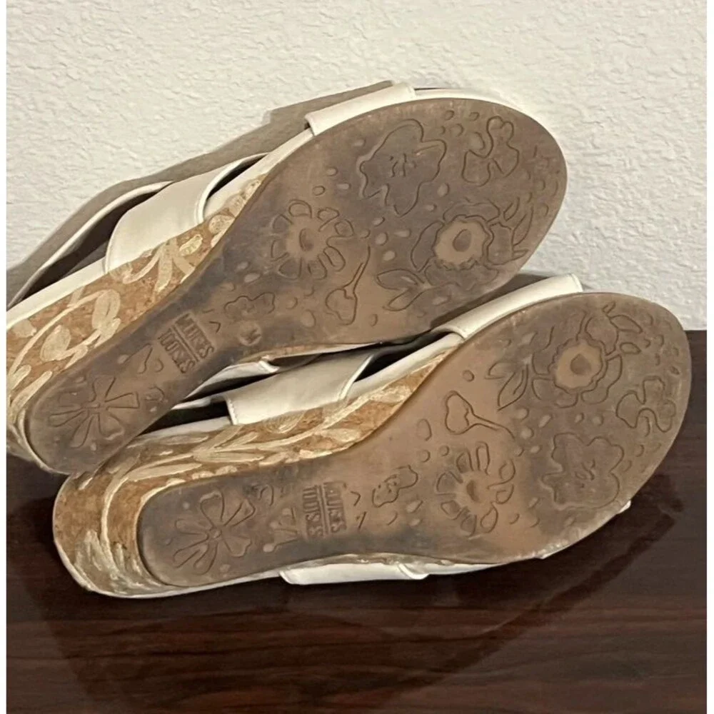 Mootsies Tootsies Cream Platform Wedge Sandals boho Heels 9M